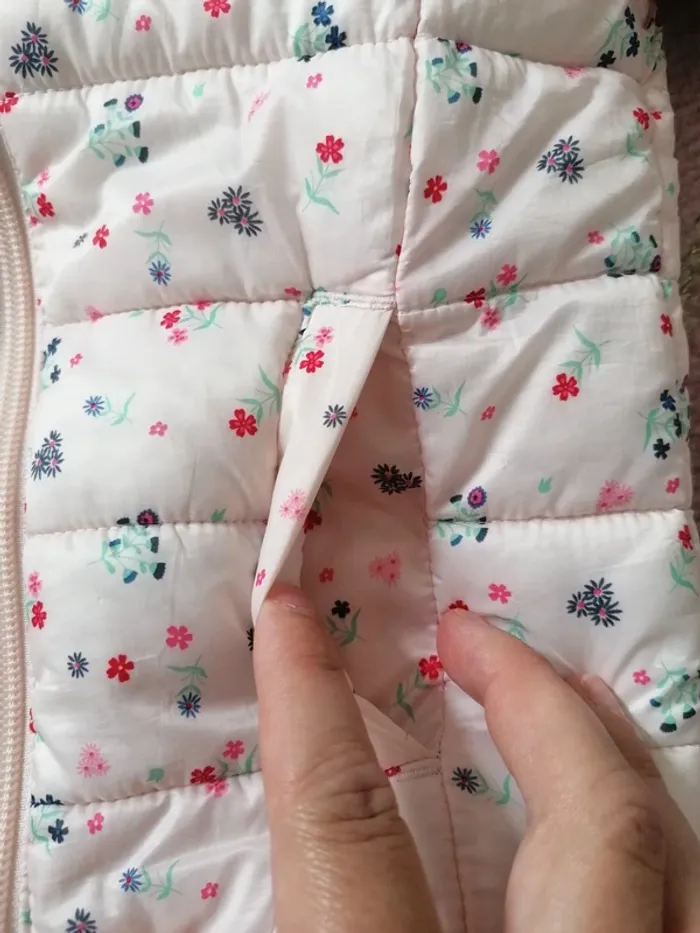 Doudoune printemps mi saison parka veste matelassé fleuries - photo numéro 6