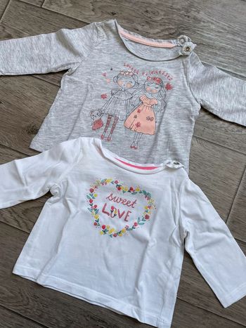 Lot 2 Tee-shirts manches longues In extenso 3 mois