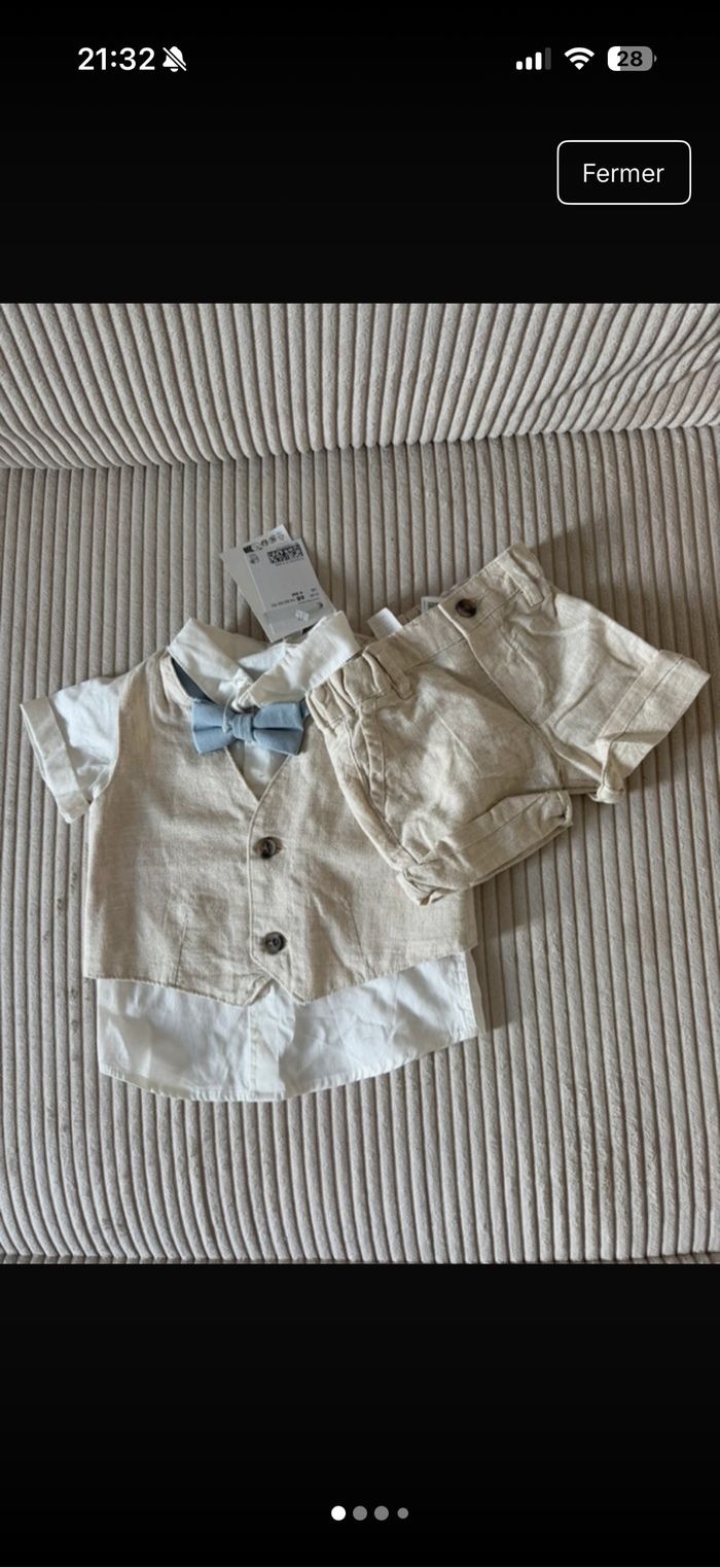 Ensemble de cérémonie bébé beige