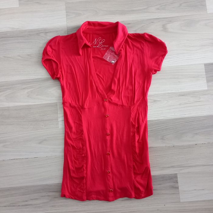 Chemisier femme à manches courtes rouge No Excuse taille 38