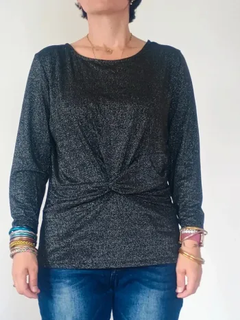 pull argenté paillette XL