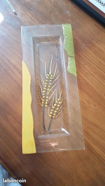 Plat décor émail épi de blé