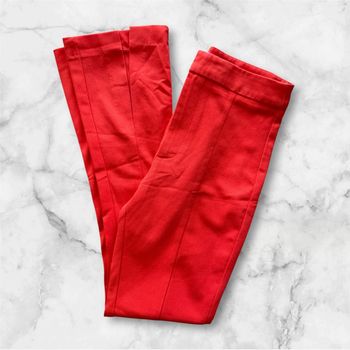 Pantalon cintré bas ouvert rouge bershka taille 32 XXS