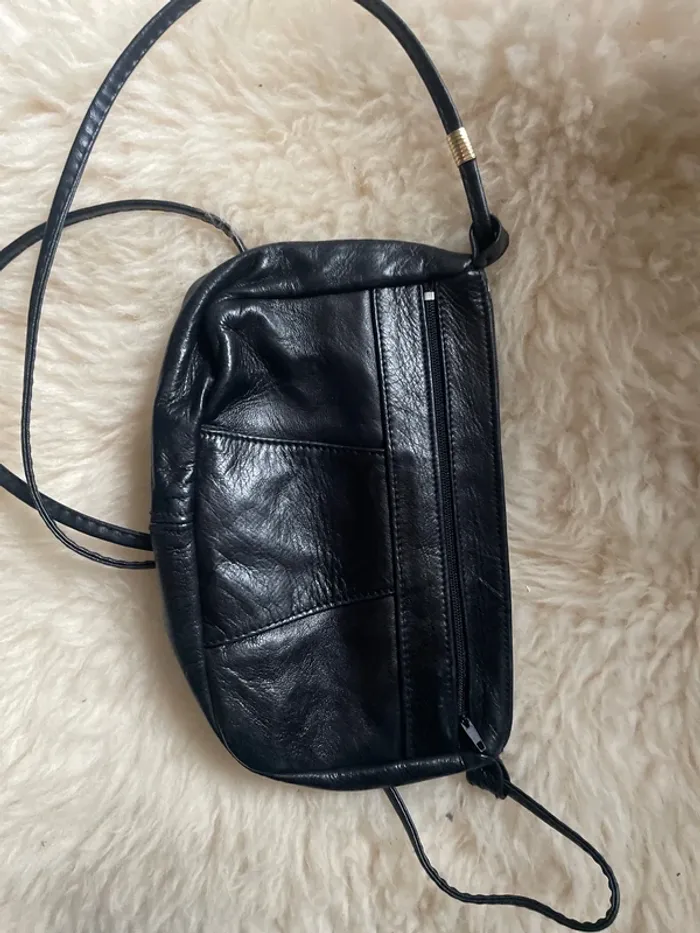 Sac à main en cuir noir - photo numéro 2