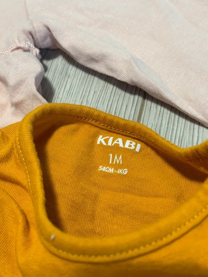 Lot t shirt manches longues 1mois fille Kiabi - photo numéro 4