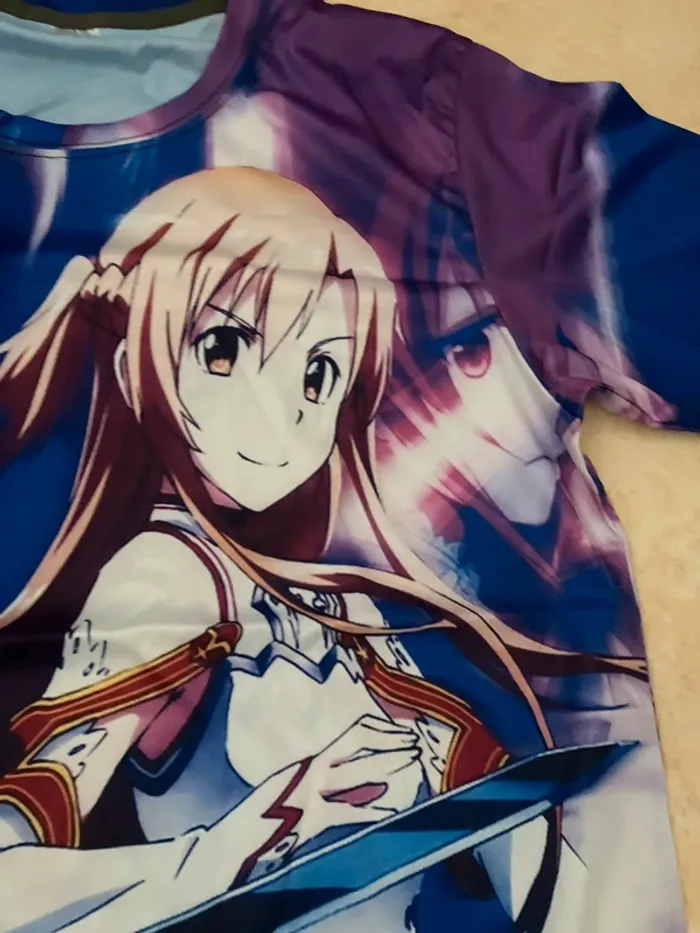 T-shirt manga Sword Art Online – Kirito & Asuna – Taille L - photo numéro 5