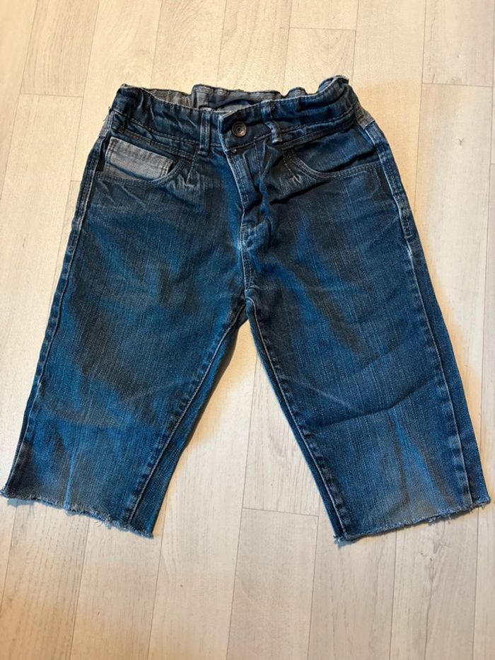 Short jean coupé 7 ans okaidi bleu foncé