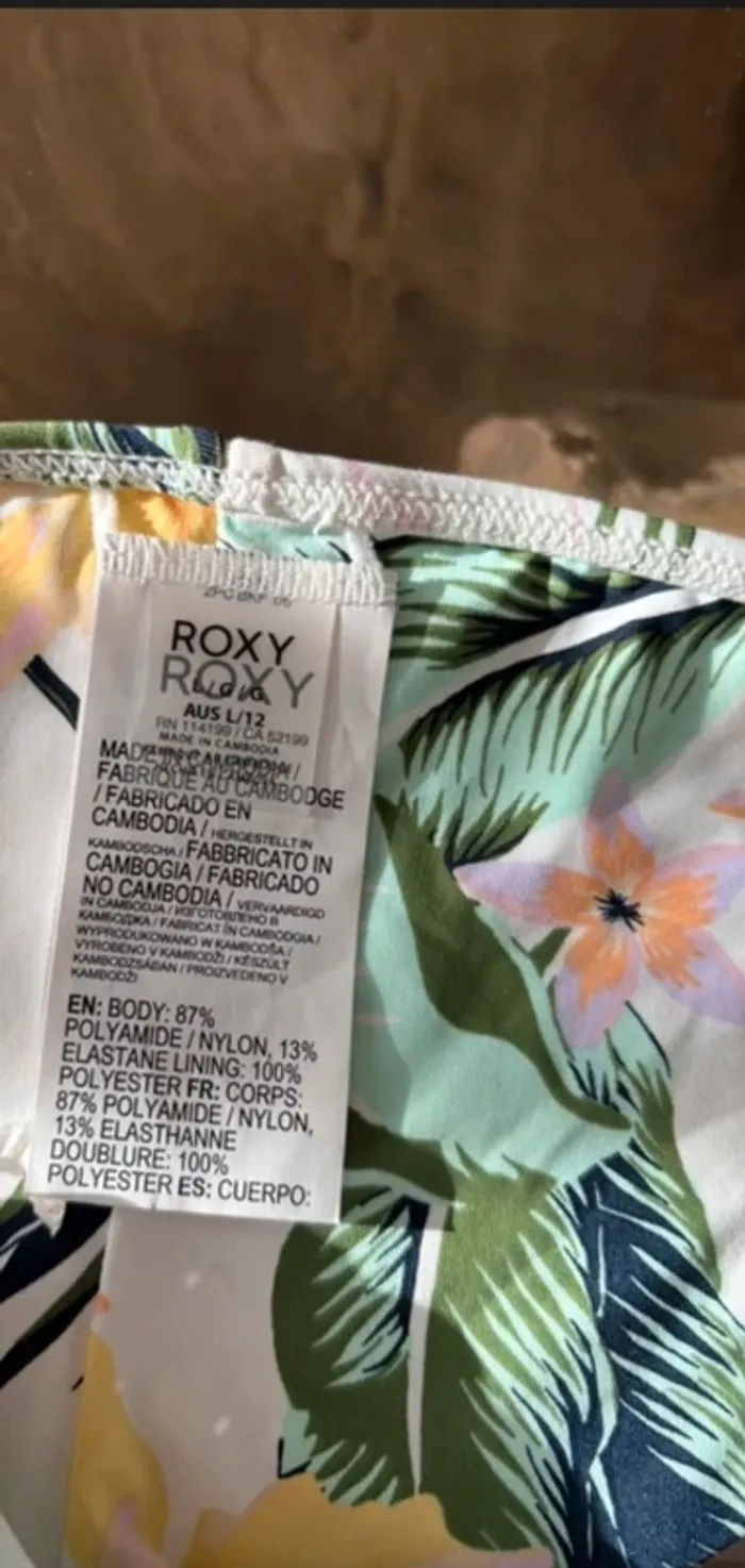 Bas de maillot de bain Roxy femme blanc fleur - photo numéro 6