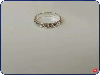 Bague argentée tendance en acier inoxydable