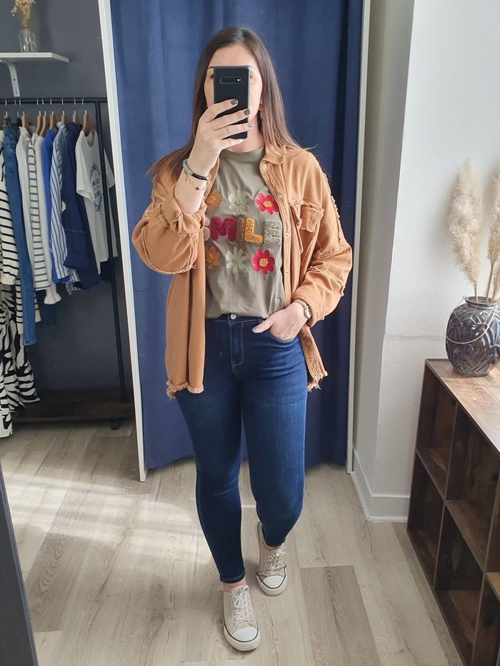 Veste oversize Pompons au dos camel Taille unique - photo numéro 4