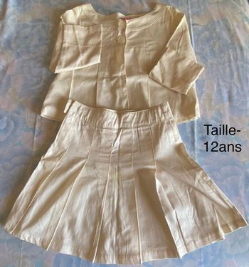 Ensemble veste/jupe t.12ans  beige