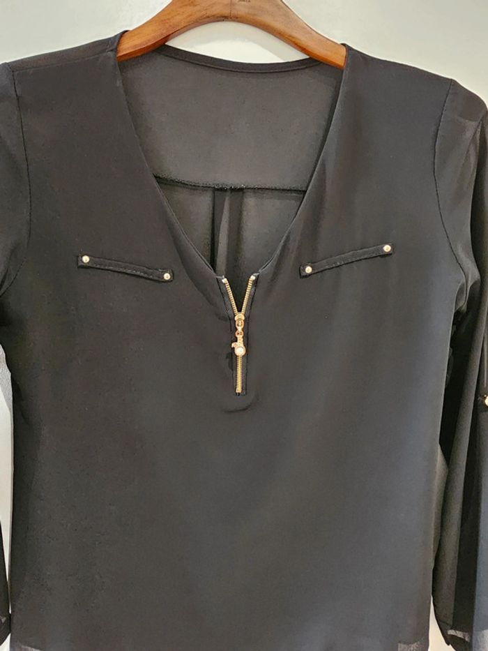 Haut en voile noir taille unique - photo numéro 5