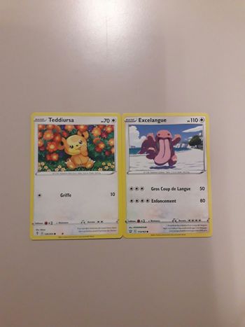Teddiursa + Excelangue lot de 2 cartes Pokémon neuves