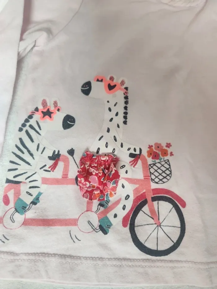 Magnifique lot bébé fille rose motif liberty jogging sweat salopette bandeau haut Dpam 9 mois - photo numéro 11