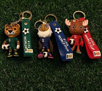 Lot de 3 porte-clés mascottes Coupe du Monde 2026