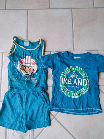 Lot taille 5 ans de 1 débardeur Angry Birds Starwars, 1 tee shirt et un short 