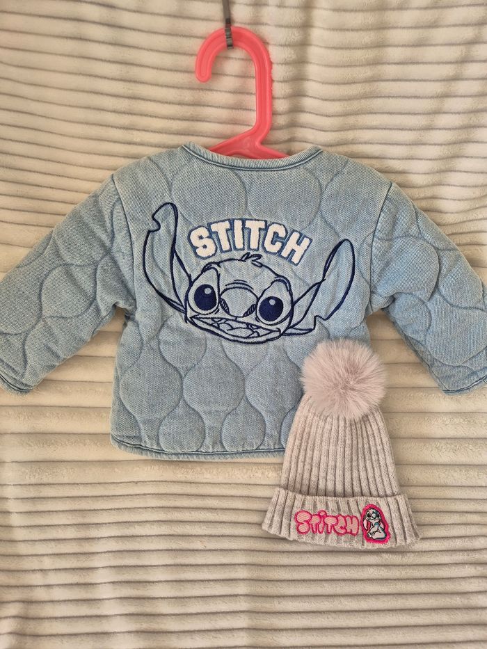 Veste molletonnée + bonnet Stitch fille 9 mois - photo numéro 2