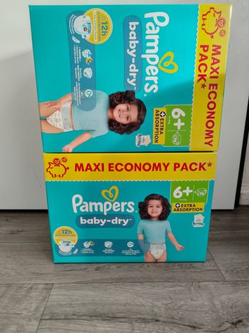 2 Carton couche pampers taille6+