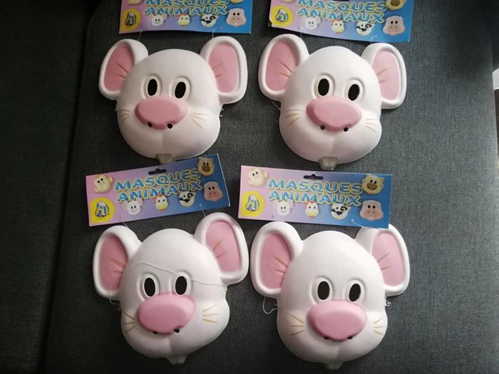 Lot de 4 masques souris en mousse pour déguisement
