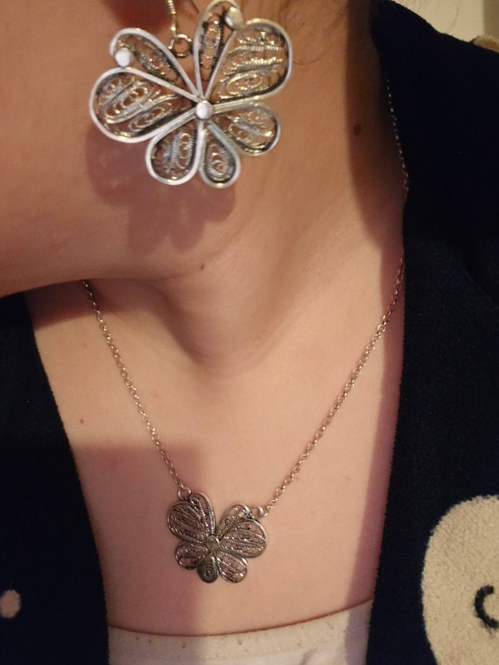 Parure Papillon ARGENT 925 Massif - Filigrane Fait Main⁸ - photo numéro 5