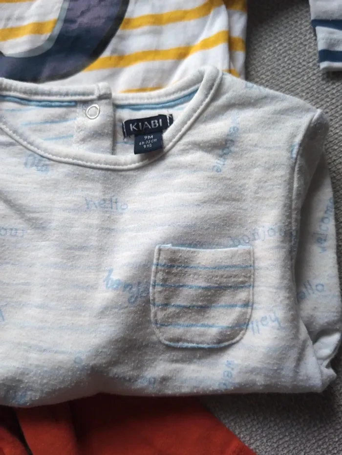 Lot 6 t-shirt manche longue 9 mois - photo numéro 4