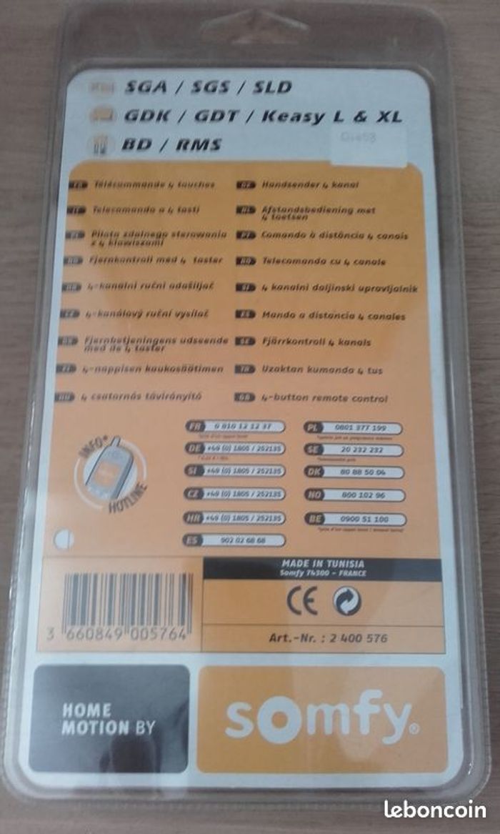 Télécommande Somfy Keytis NS 4 RTS neuve - photo numéro 3
