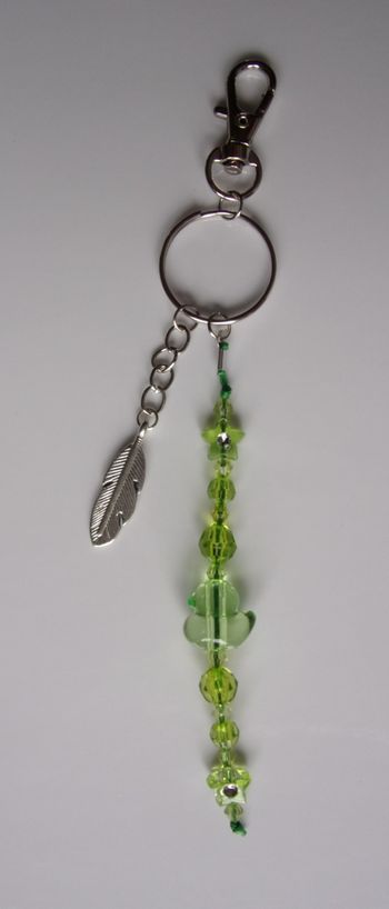 Porte clé ou Déco de sac à main canard Vert plume