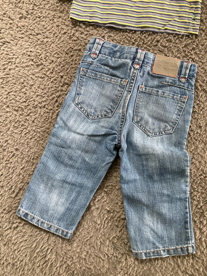 Ensemble teeshirt ML et jean 12 mois - photo numéro 3