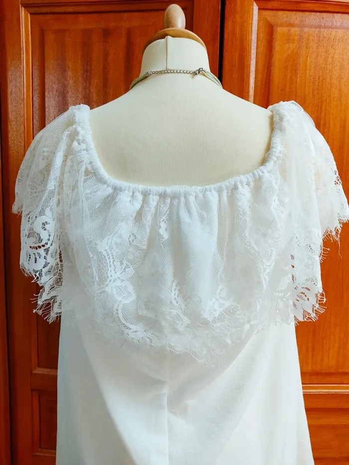 Haut blanc femme dentelle neuf 38 M Ardene style Vintage - photo numéro 4