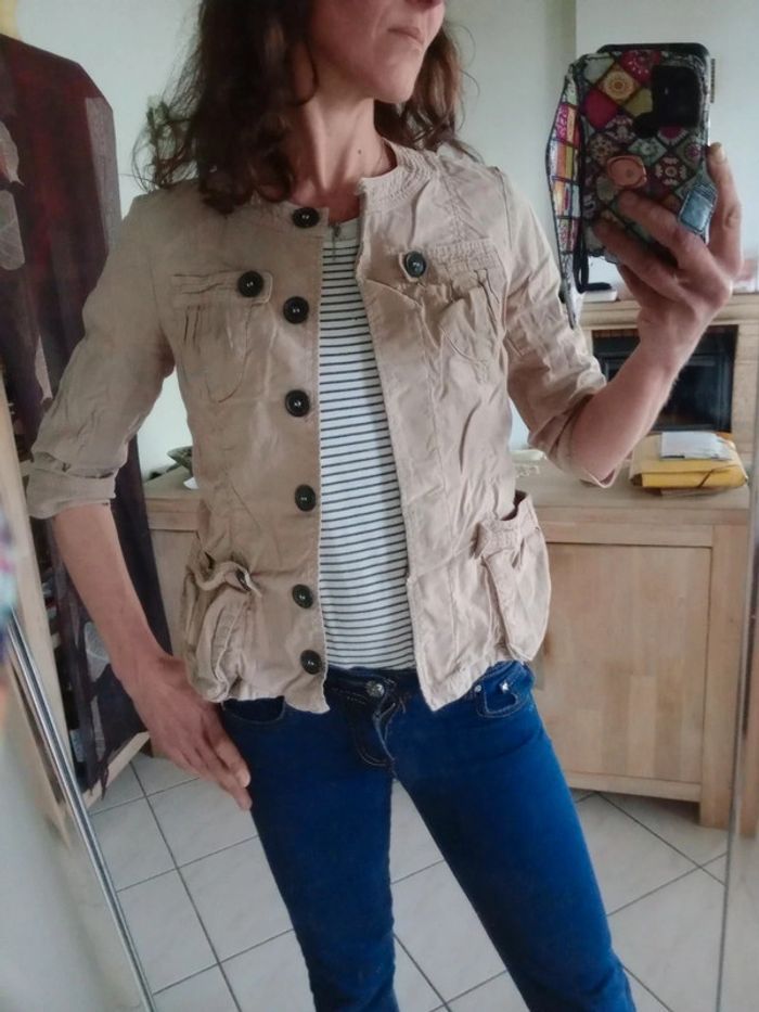 Veste femme 36 marron beige c 77 - photo numéro 3
