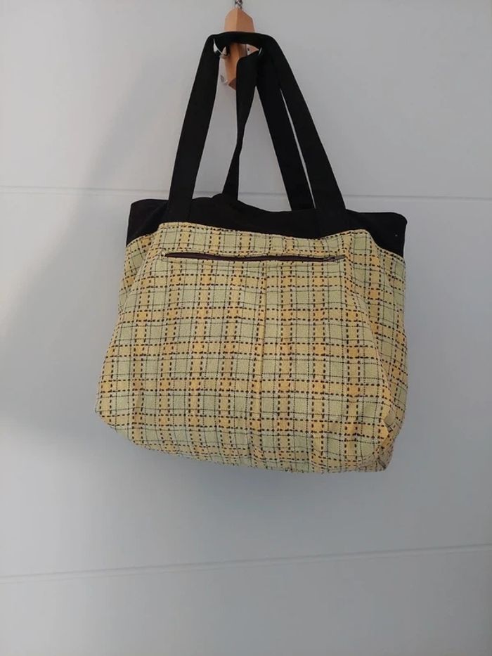 Sac fourre tout recyclé à partir d'un jean et chemise à carreaux - photo numéro 4