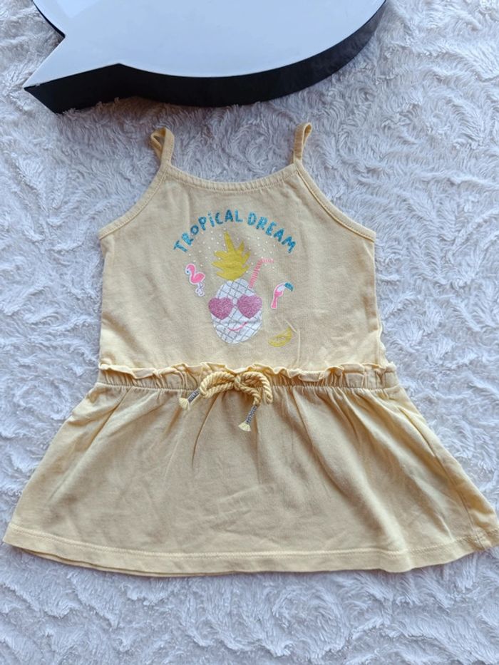 Robe bretelles été Fille 6 mois Ananas Tropical dream Gémo 100% coton - photo numéro 2