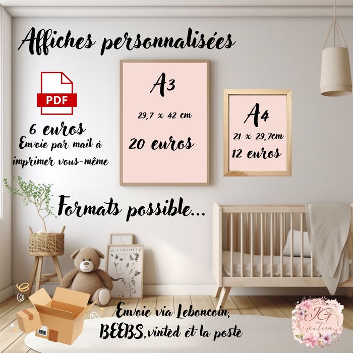 affiche naissance personnalisé photo - photo numéro 2