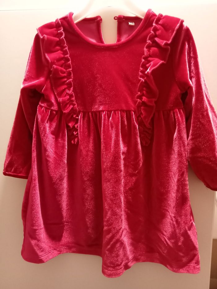 Robe velours fuschia