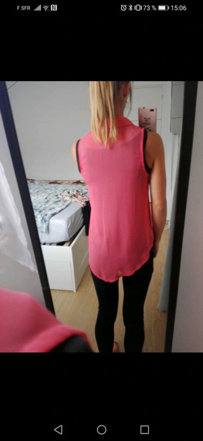 débardeur/ chemisier rose/ corail T.36 - photo numéro 2