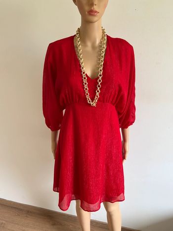 Robe rouge et argentée neuve à manches courtes Naf Naf taille 34