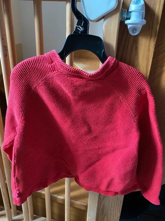 Gilet chaud 2 boutons Obaïbi 18m rouge - photo numéro 2