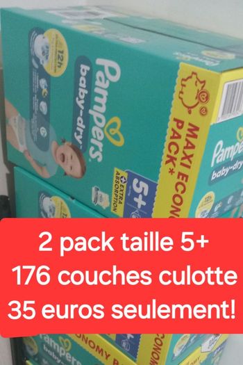 Lot de 176 couches Pampers Taille 5+ 35€ le tout