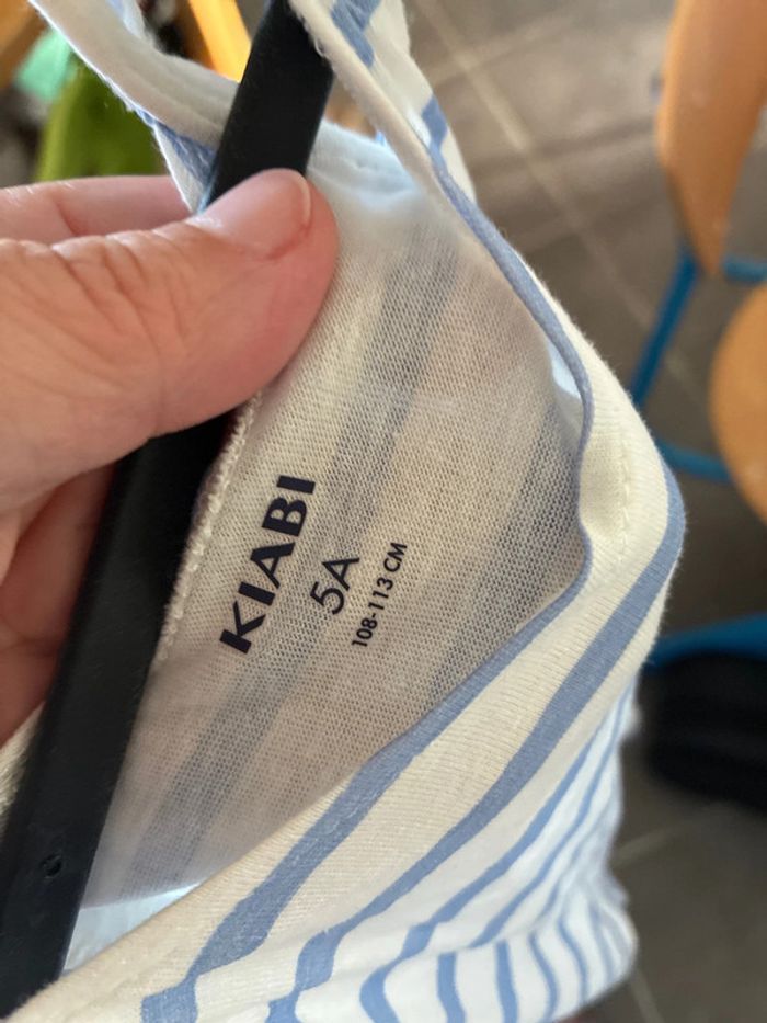 Robe légère kiabi 5 ans en coton rayé bleu et blanc état neuf - photo numéro 4