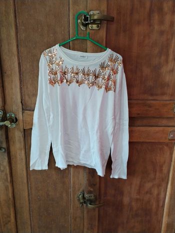 Pull blanc col rond