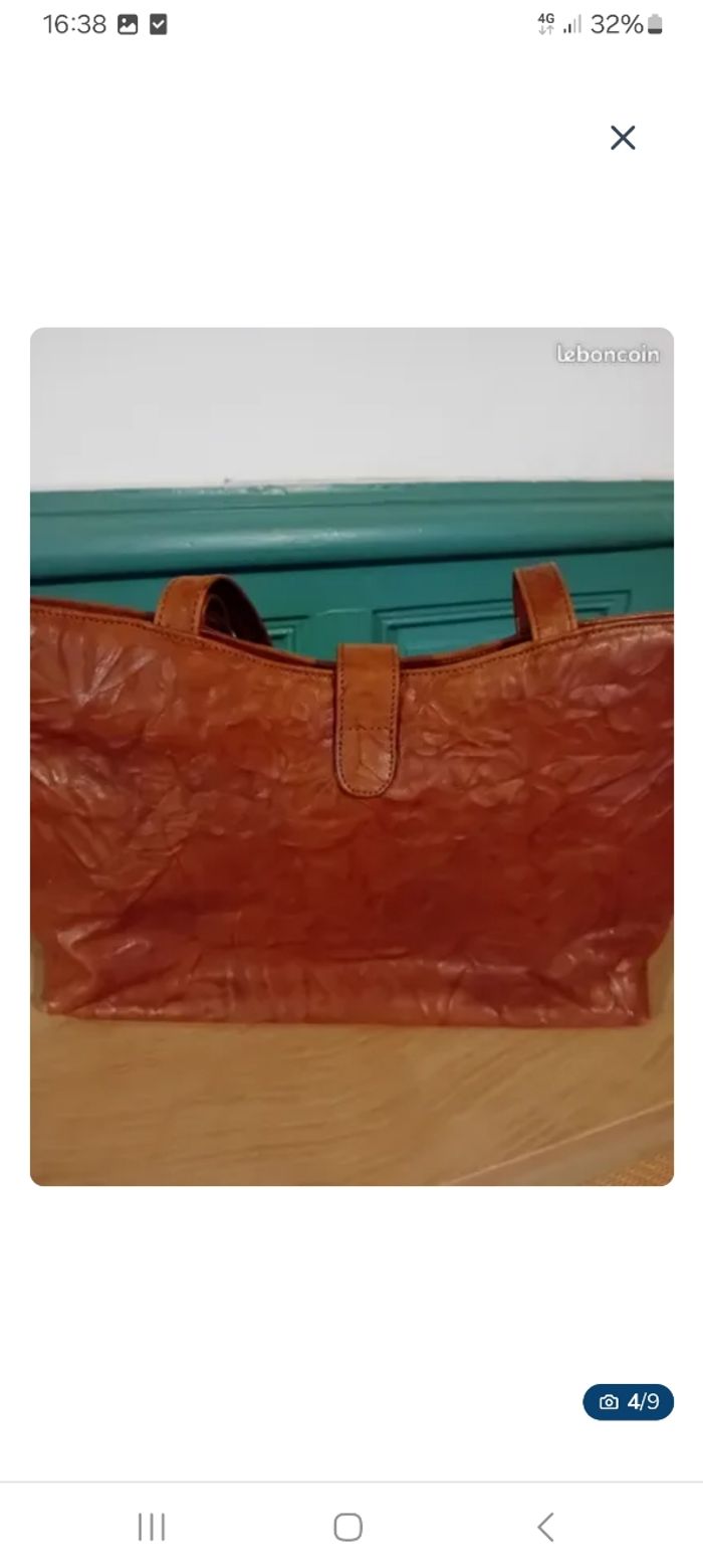 Sac en cuir camel - photo numéro 4