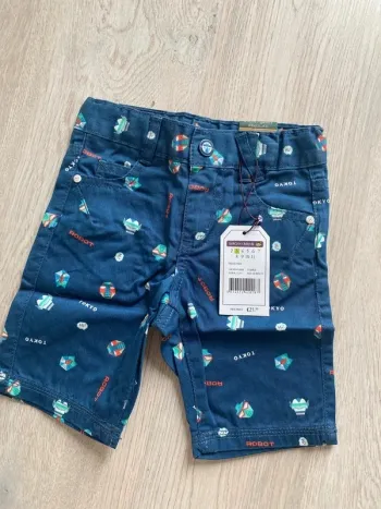 Short bermuda en jean taille 3 ans Sergent Major Neuf Motifs et typo : robot tokyo