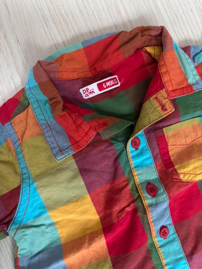 Chemise damas carreaux multicolore DPAM - photo numéro 2
