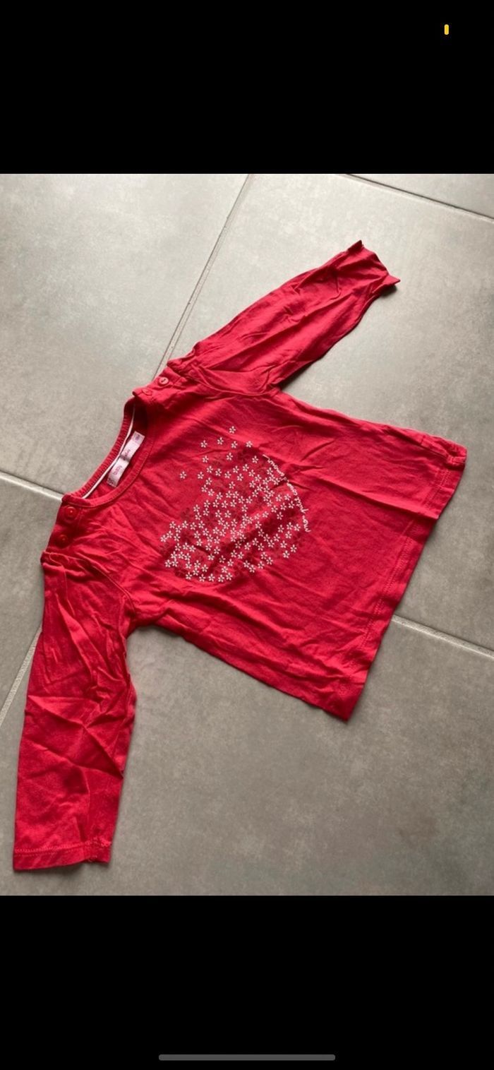 Tee shirt manches longues Coeur Neuf 18 mois