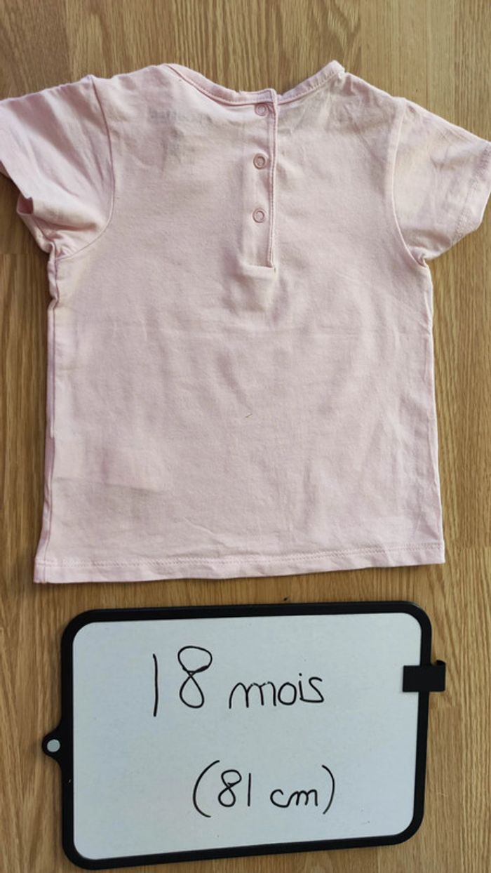 t-shirt rose clair taille 18 mois - photo numéro 3