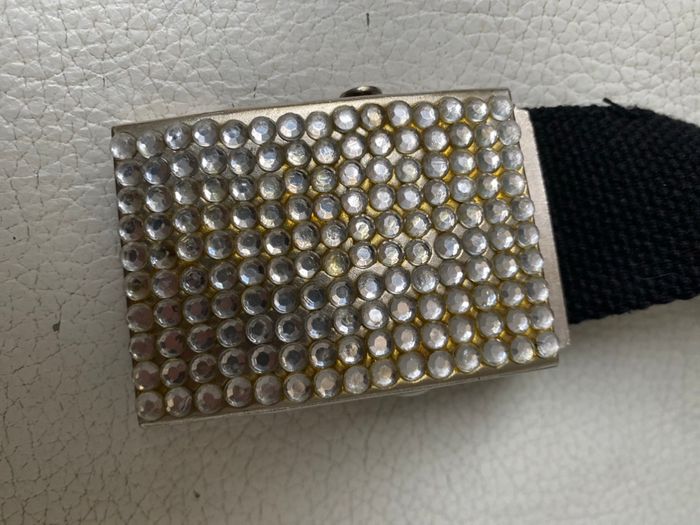 Ceinture noire plaque avec strass - photo numéro 8