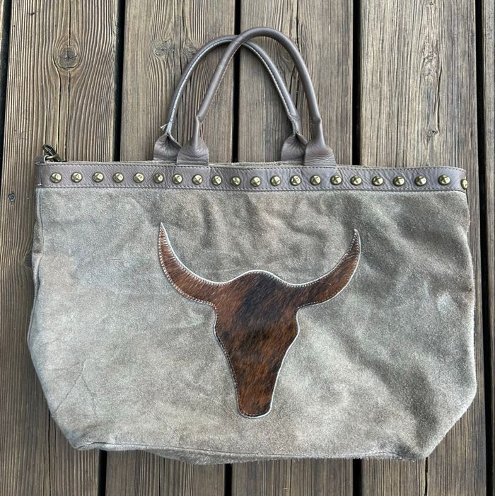 Sac cuir retourné tête de buffle