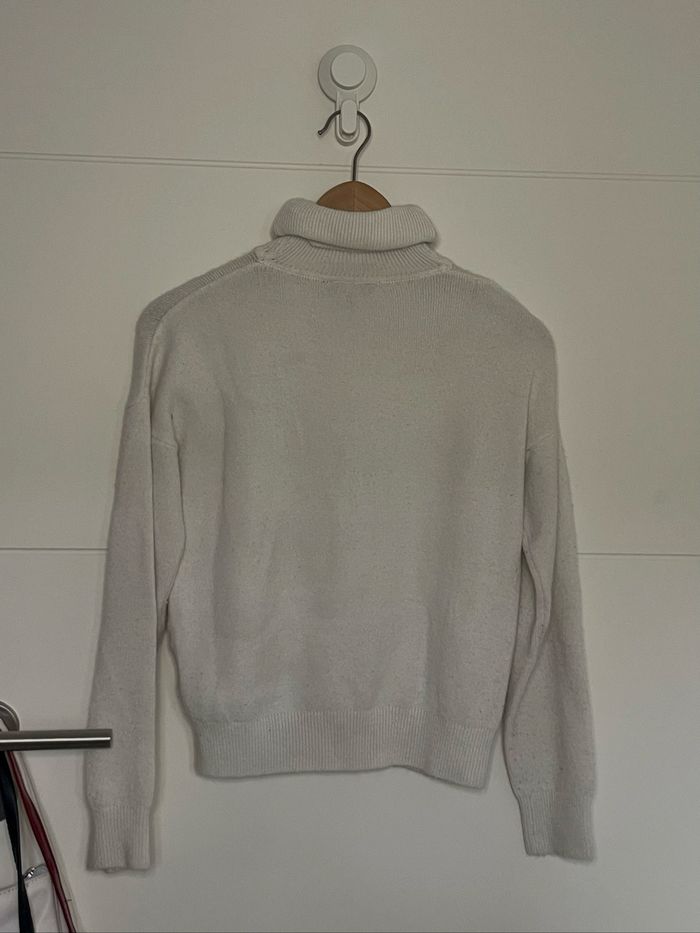 Pull blanc col roulé XXS - photo numéro 4