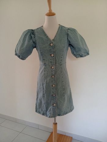 Pieces - Robe en jeans taille XS | manches "bouffantes"