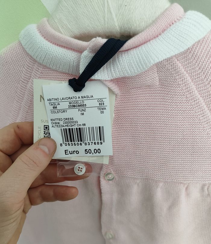 Robe en maille brums Milano NEUVE - 6 mois (68cm) - Rose poudré - photo numéro 4